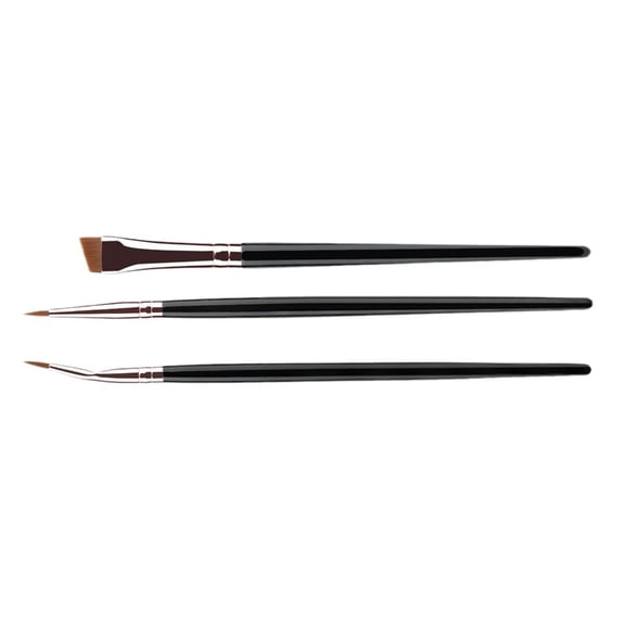 Necvior 3pcs Precise Angled Eyeliners Brush Set For Stylish Eye Makeup Soft Synthetic Bristles For Beginners And Professional