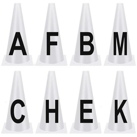 Necvior 4/8pcs Portable White Dressage Letter Cone Stackable Sports Training Cone Horse Training Equipment for Equestrian