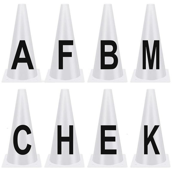 Necvior 4/8pcs Portable White Dressage Letter Cone Stackable Sports Training Cone Horse Training Equipment for Equestrian