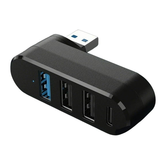 Necvior 4 Port USB 3.0 2.0 Hub 180° Rotatable USB C High Speed Data Transfer Disk