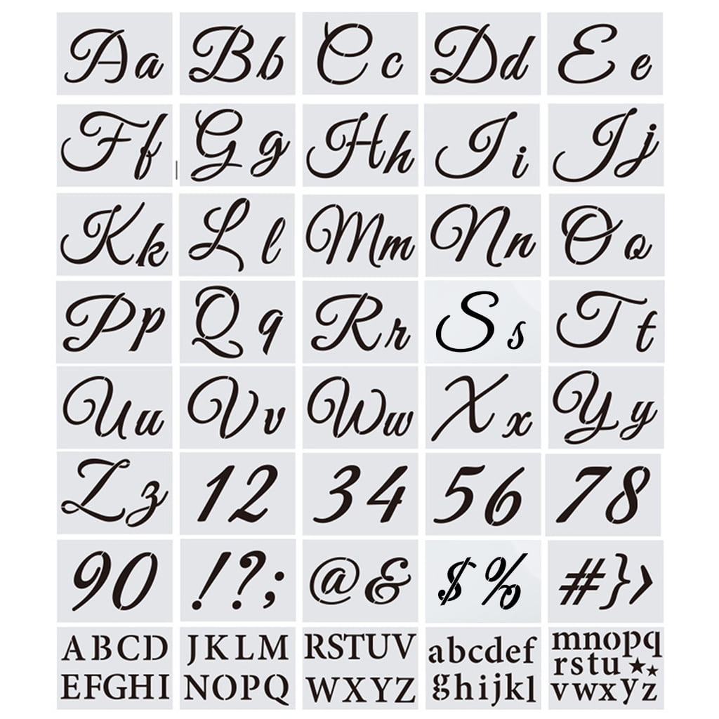 Necvior 40pcs Alphabet Letter Stencils Reusable Plastic Templates for ...