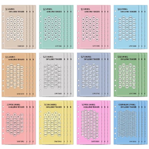 Necvior 48 Sheets Envelopes Save Money A 6 52 Weeks Save Challenge Envelopes Saving Challenge Euros USD Envelopes for Adults