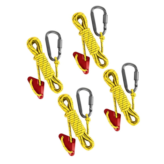 Necvior 4Pcs Reflective Tent Guy Rope with Guy Rope Tensioner for Camping, Hiking