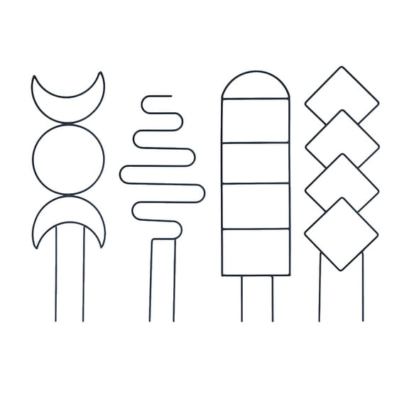 Necvior 4pcs Geometry Metal Plant Trellis Indoor Potted Plant Garden Yard Gardening Tool