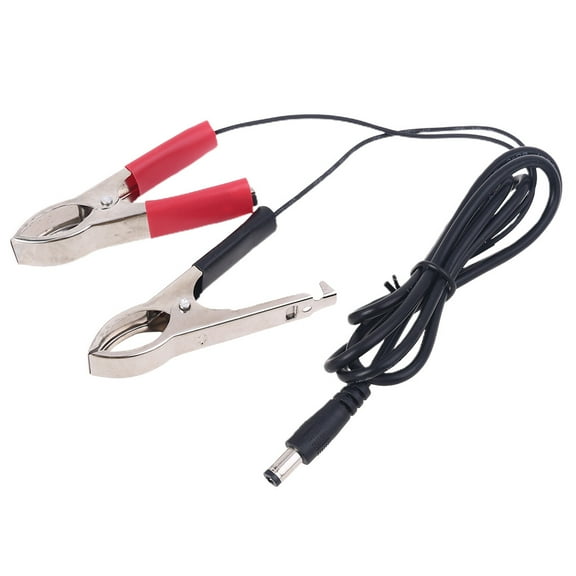 Necvior 5.5x2.1mm for DC Barrel Male Plug to Dual Alligator Clips Connector Cable Adapte