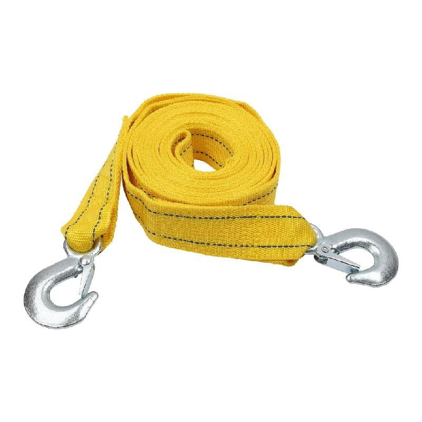 Necvior 5 Car Tow Cable Towing Pull Rope Strap Steel Hooks Road Recovery Trailer Winch Cable