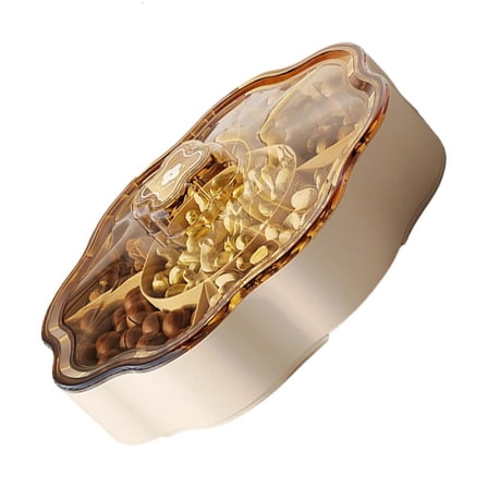 Necvior 5 Compartments Plastic Candy Dispenser Elegant Nut Storage Box with Cover Dry Fruit Holder Appetizer Serving Tray