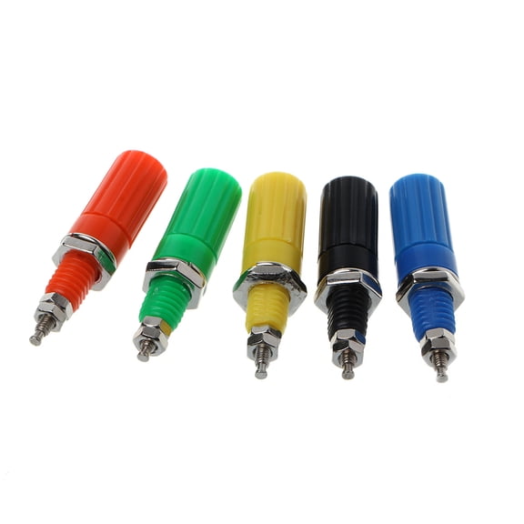 Necvior 5 Pcs Binding Post 5 Colors Speaker 4mm Banana Plug Test Connector Jack Socket