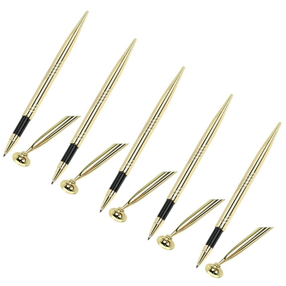 Necvior 5 Pcs Counter Service Pen with Base Ballpoint Pen Reception Pen for Bank Wedding