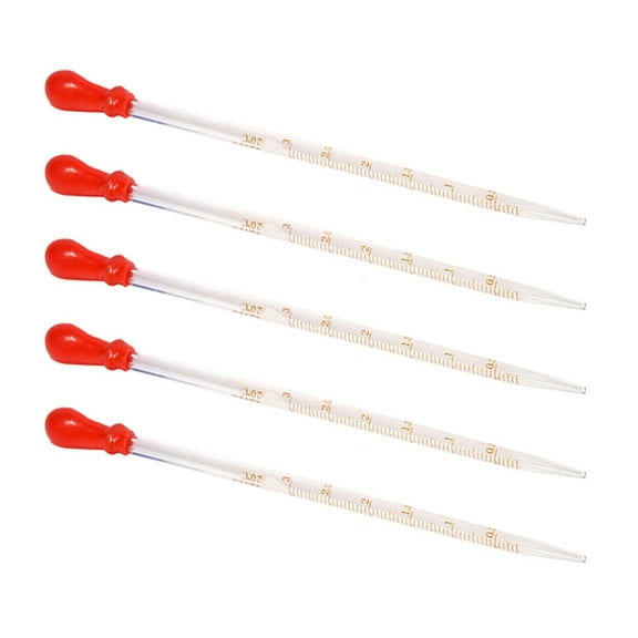 Necvior 5 Pcs Glass Pipette Dropper 0.5ml, 1ml, 2ml, 3ml, 5ml, 10ml, Liquid Dropper
