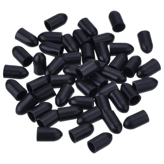 Necvior 50 PCS Black Pour Spout Covers Pourer Caps Liquor Pourer PVC PVC Bottle Caps Beverage Dispenser Caps