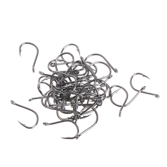Necvior 50 Pcs/Box Fishing Hook High Carbon Steel Jig Ring Barbed Carp Tackle Accessory