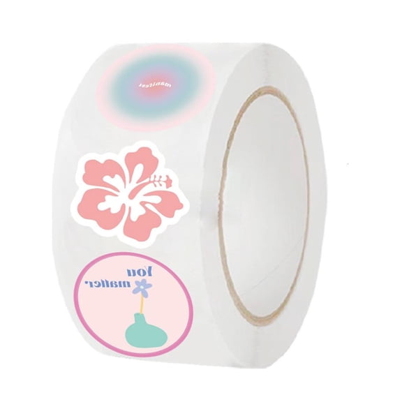 Necvior 500Pcs Floral Sealing Sticker Wrapping Label for Seal Envelope Invitation