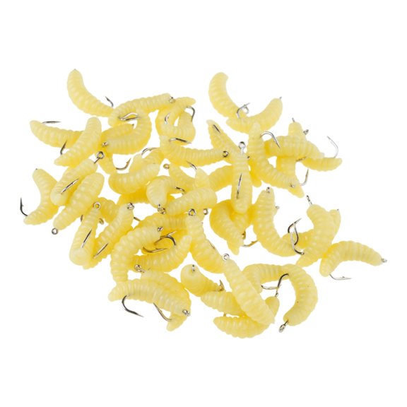 Necvior 50Pcs Fishing Lures Artificial Baits Jigging Wobblers Soft Maggots Baits Bread Fishing Lures Earthworms Baits