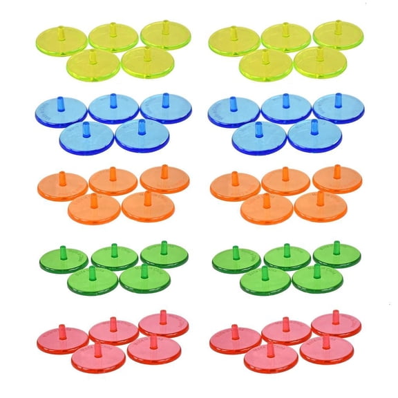 Necvior 50Pcs Golf Balls Mark Position Markers Mixed Color Clear Plastic Golf Balls Marker
