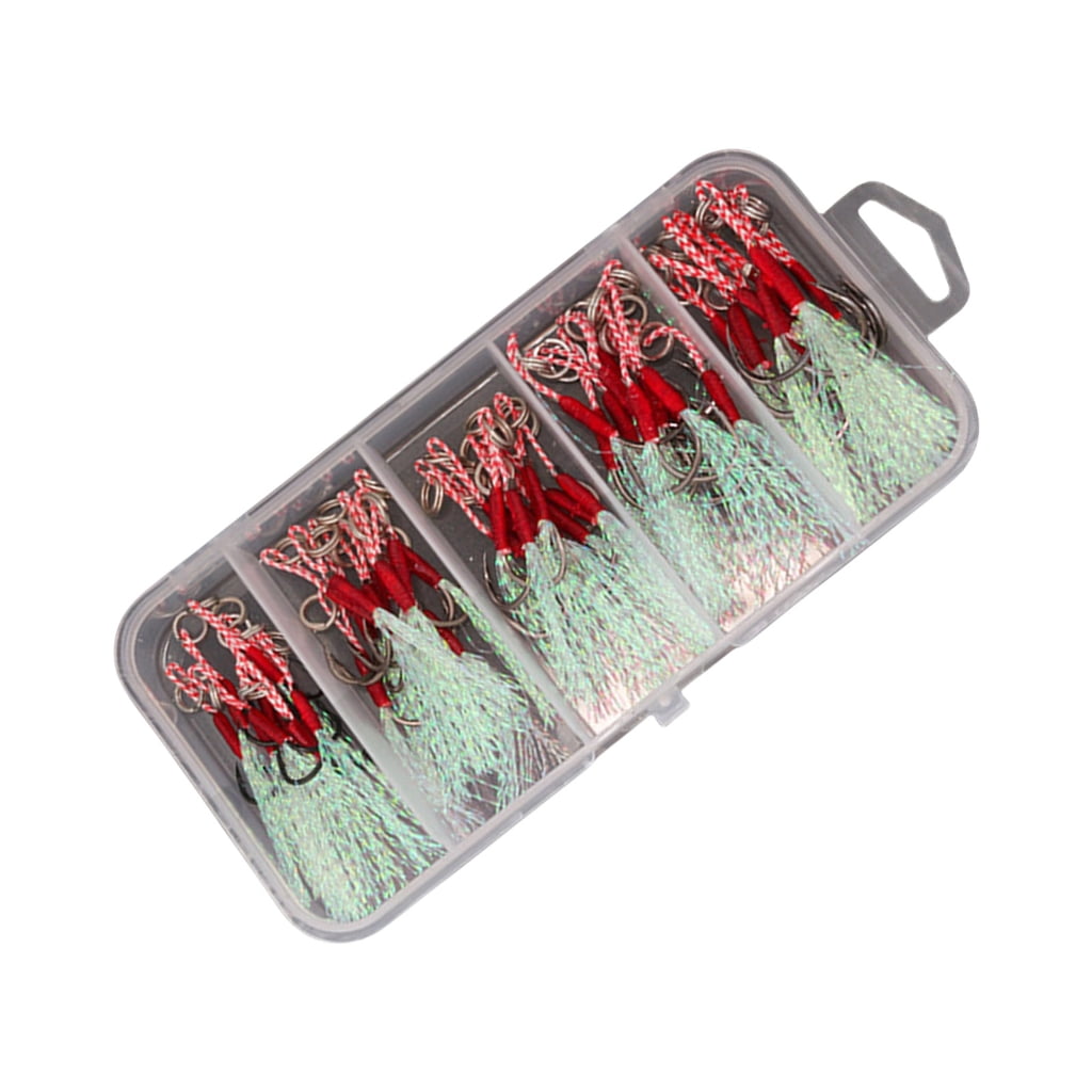 Necvior 50Pcs Small Jigs Jigging Hook Assist Rigs Circle Hook Fishing ...
