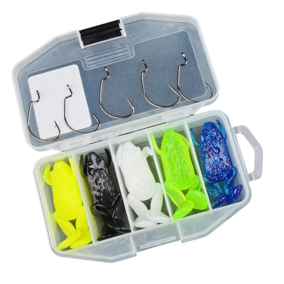 Necvior 5pcs Topwater Frogs Lures Swimbait Fishing Lures with Hook