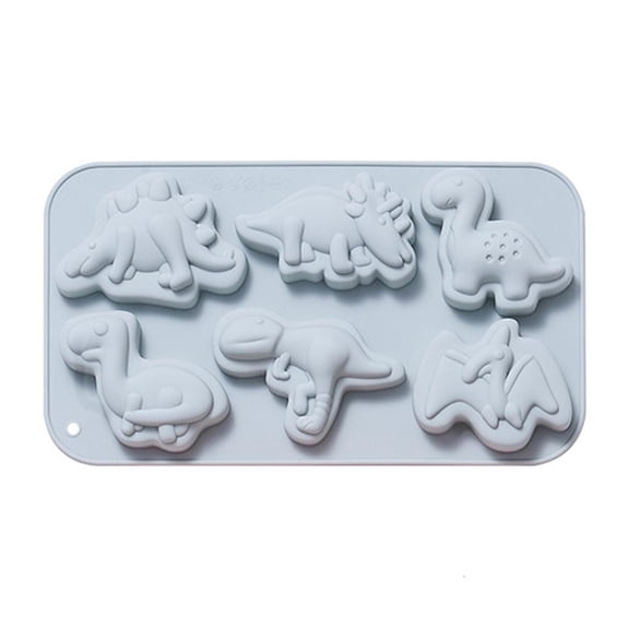 Necvior 6 Cavity Dinosaur Silicone Chocolate Mould Cake Decorating Baking Accessories