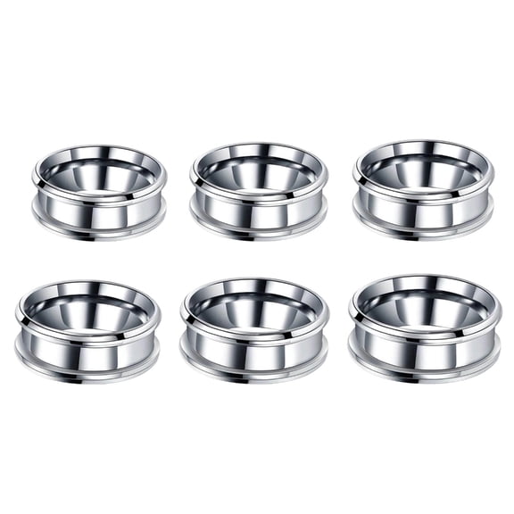 Necvior 6 PCS Durable Empty Rings Scratch Resistant Blanks Rings DIY Rings Materials Empty Unisex Rings Stainless Steel Material