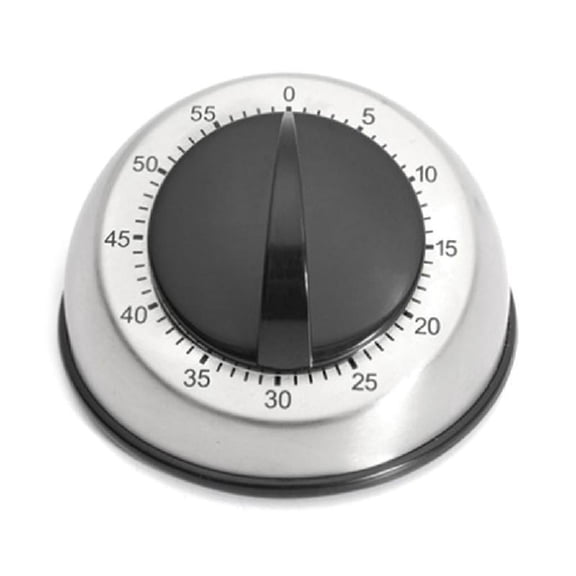 Necvior 60 Minutes Stainless Steel Kitchen Timer Mechanical Wind-Up Timer Time-Reminder Cooking Tools