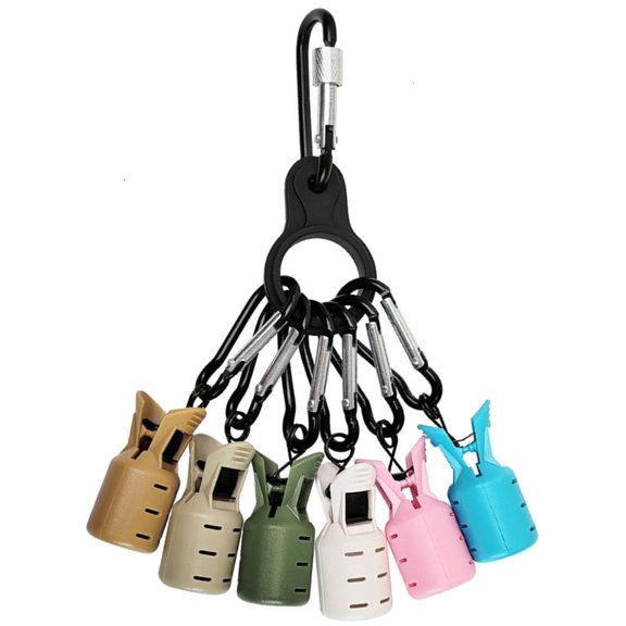 Necvior 6pcs Squid Jig Hook Protector Case with Carabiner Squid Jig Fishing Tackle