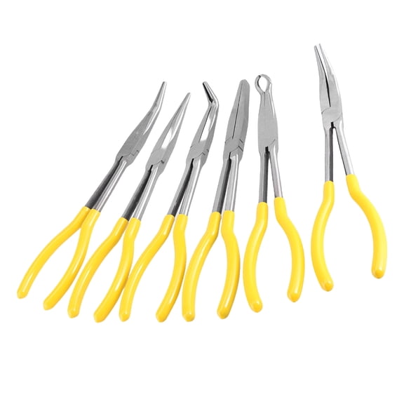 Necvior 6x Extended Nose Pliers Set with Different Angled Heads for Narrow Space Repairs