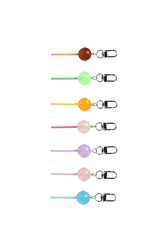 7 PCS Assorted Macaron Candy Keychain Vibrant Bag Pendant Cute Key Ornaments