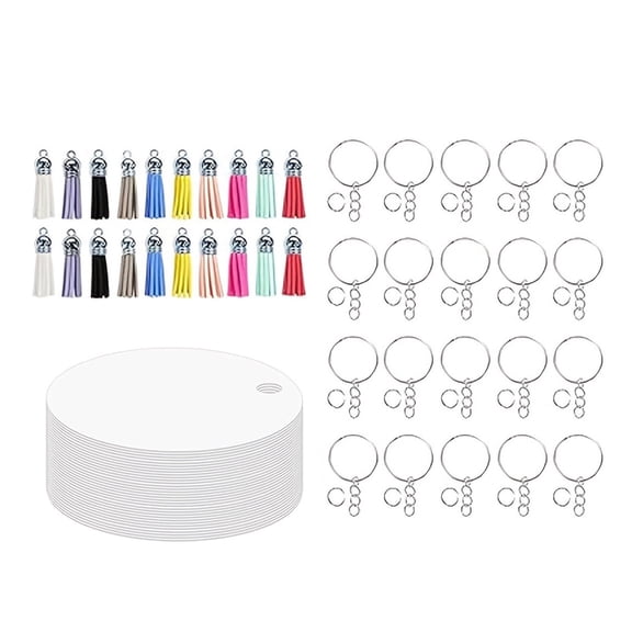 Necvior 80 Pieces Aluminum Keychain Blanks for Custom Projects Heat Transfer Keyrings