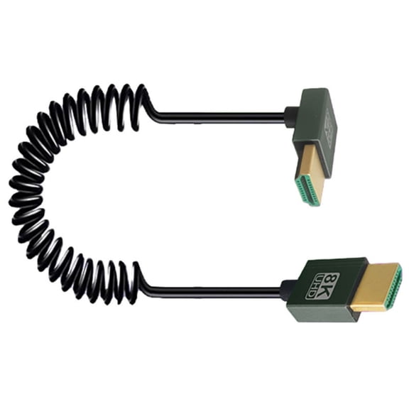 Necvior 8K HDMIcompatible 2.1 Coiled Cable, Fast Speed 48Gbps, Gold Plated Cable for PC and Gaming