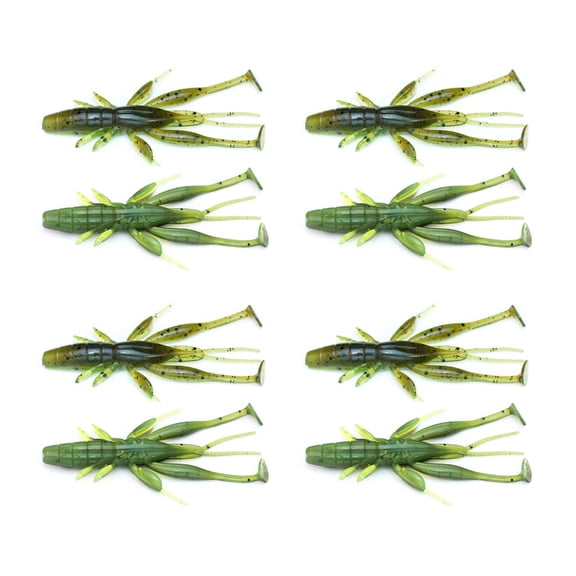 Necvior 8PCS Crawfish Lure Soft Shrimp Baits Lure Artificial Swimbait Soft Plastic Lures