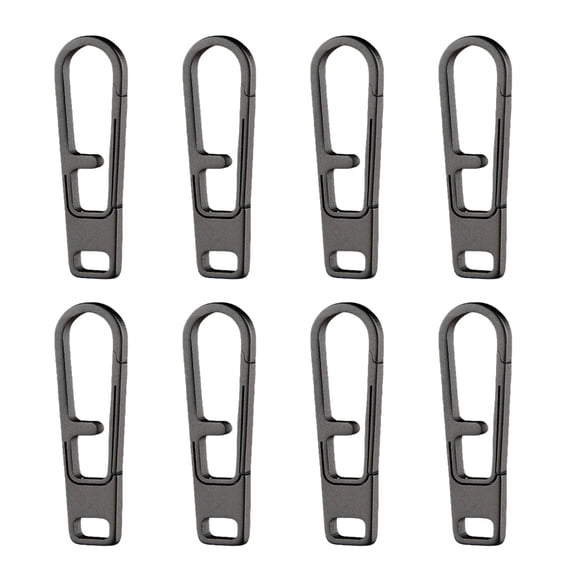 Necvior 8Pcs Titaniums Alloy Zippers Puller Headers Connectors Keychains Hanging Buckles for Bag Clothes Hardware Easy to Use