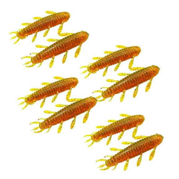 Necvior 8Pcs Wacky Worms Fish Lures Bass Fishing Wacky Rigs Soft Plastic Lures Wacky Rigs Soft Worms Wacky Rigs Worms Baits Set