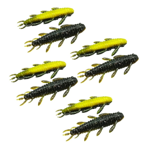 Necvior 8Pcs Wacky Worms Fish Lures Bass Fishing Wacky Rigs Soft Plastic Lures Wacky Rigs Soft Worms Wacky Rigs Worms Baits Set