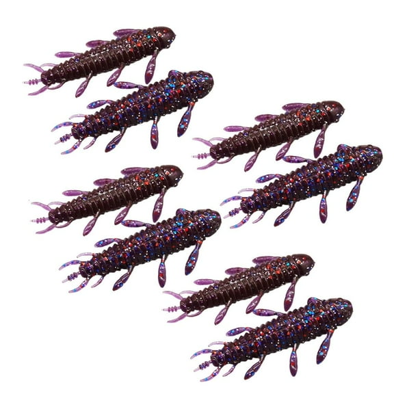 Necvior 8Pcs Wacky Worms Fish Lures Bass Fishing Wacky Rigs Soft Plastic Lures Wacky Rigs Soft Worms Wacky Rigs Worms Baits Set