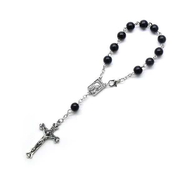 Necvior 8mm Rosary Baptism Favor 11-Bead Pearl Finger Rosaries Weddings Party Favor
