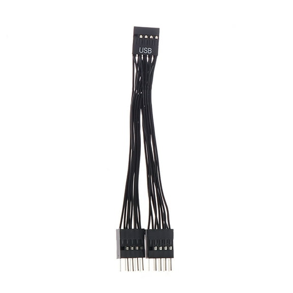 Necvior 9-Pin USB Header Extension Cord USB Motherboard Cable 9Pin 1 Female to 2 Male