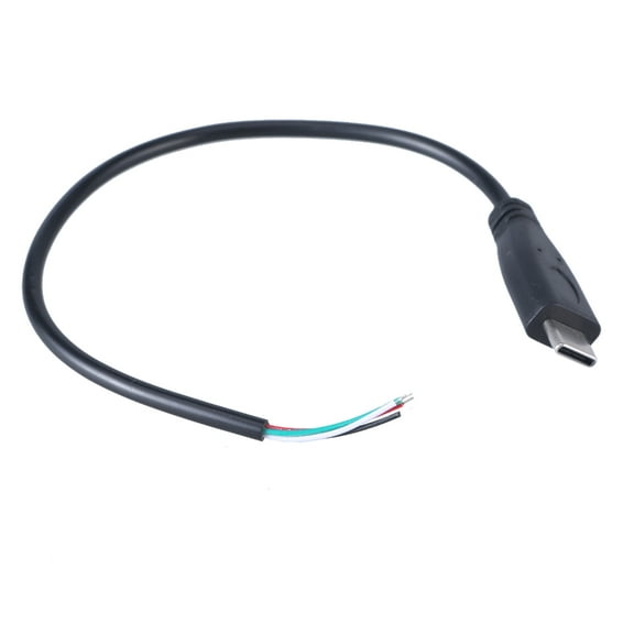 Necvior 25cm/1m/2m Type C Male to Open End 4Pin Power Cable Extension Cord Charging Wire 5V3A for Camera LED Light Routers