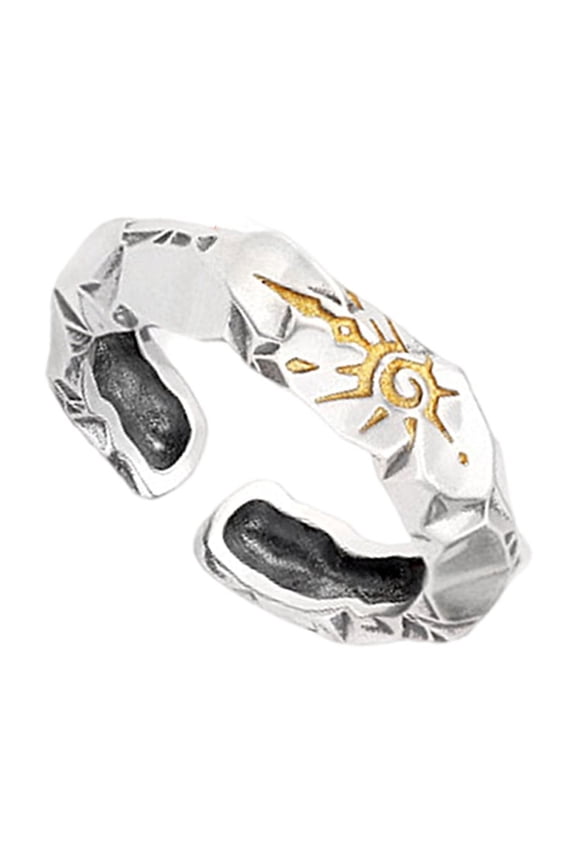 Adjustable Copper Wishing Stone Ring for Men Good Luck Symbol Comfortable Ring