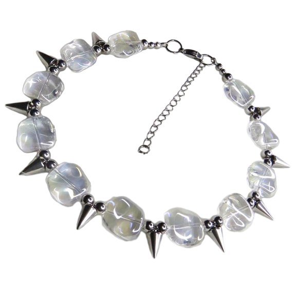 Necvior Adjustable Necklaces Splice Spike Rivet Pendant Hip-Hop Collarbone Chains Punk Style Choker Handcrafted Accessory