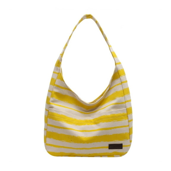 Necvior All-matching Stripe Shoulder Bag for Women Top Handle Handbag Lady Casual Canvas-Tote Bag Girl Large Capacity Travel Bag