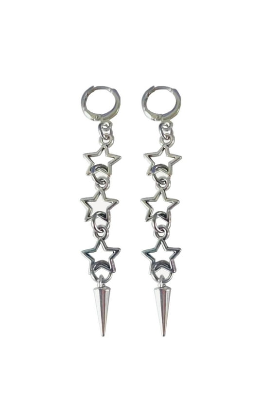 Antique-Inspired Ear Drops Hollow Five-Pointed Star Earrings Fashionable Ear Adornment Gothic Y2K Accessory Female Gift