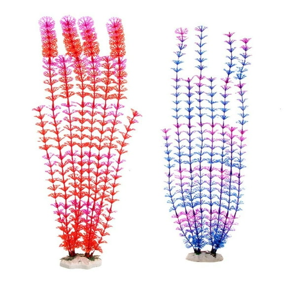 Necvior Artificial Fishtanks Plant Aquarium Decoration Realistic Tall Water Plant Grass with Ceramic Base Underwater Landscape