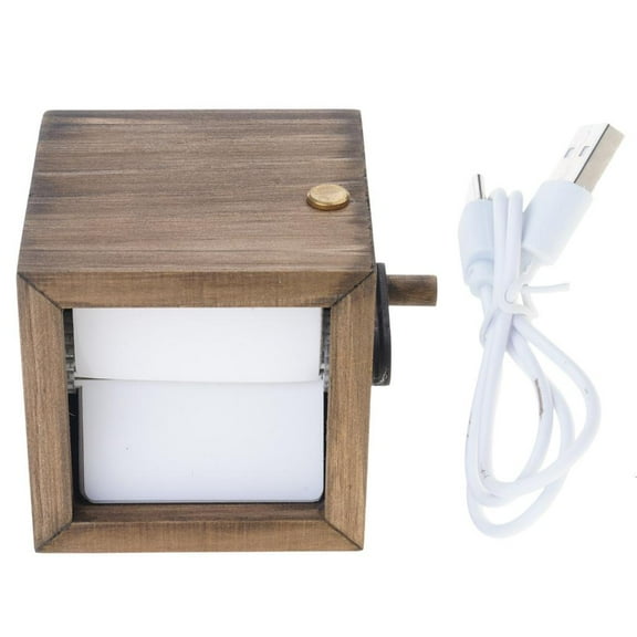 Necvior Artistic Wooden Photo Album Mechanical Hand Crank Picture Flipbook Frame Gift