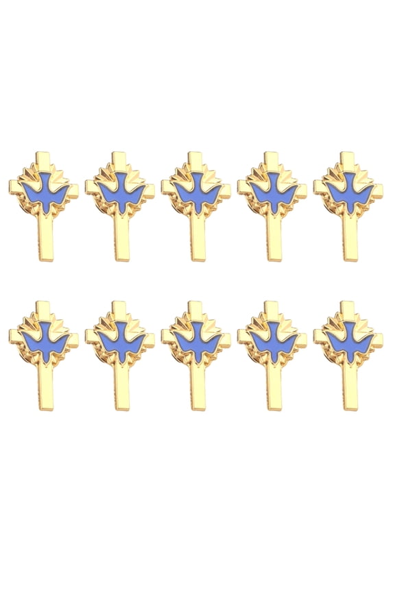 Attractive Alloy Doves Crosses Brooch Exquisite Doves Crosses Lapel Pin Accessory Elegant Outfit Badge Embellishment