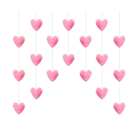 Necvior Attractive Door Hanging Decoration Pink Heart String Pendant Curtain Partition Door Decor with Hooks Easy for Girls Room