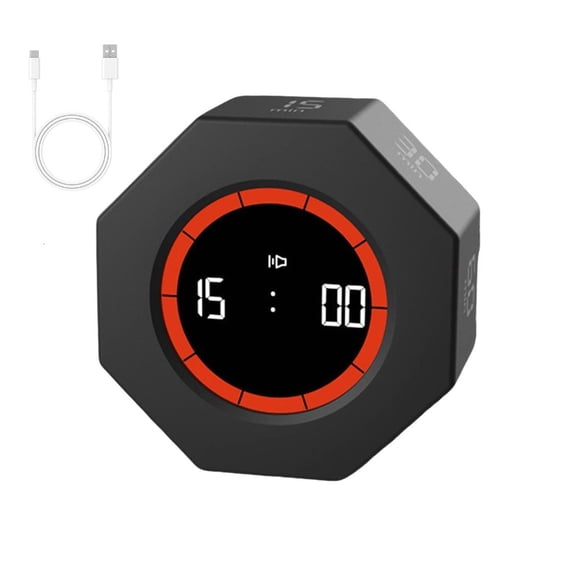 Necvior Automatic Rotating Quiet Timer Rechargeable Visual Countdown Device ABS Texture