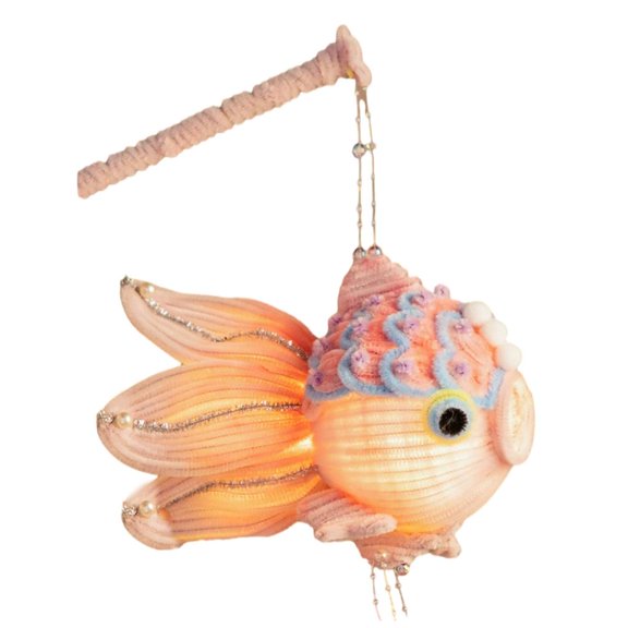 Necvior Autumn Festival Handheld Decors Autumn Celebration Ornament Fish Shape Paper Lanterns For Festival Decors
