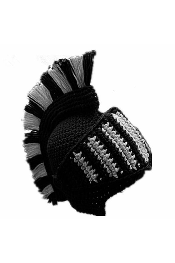 Barbarian Knit Hat Viking Faux Wool Funny Roman Knight Helmet Cap
