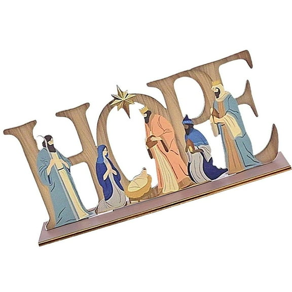 Necvior Beautifully Designs Wood Nativity Scene Figure Perfect For Festival Display
