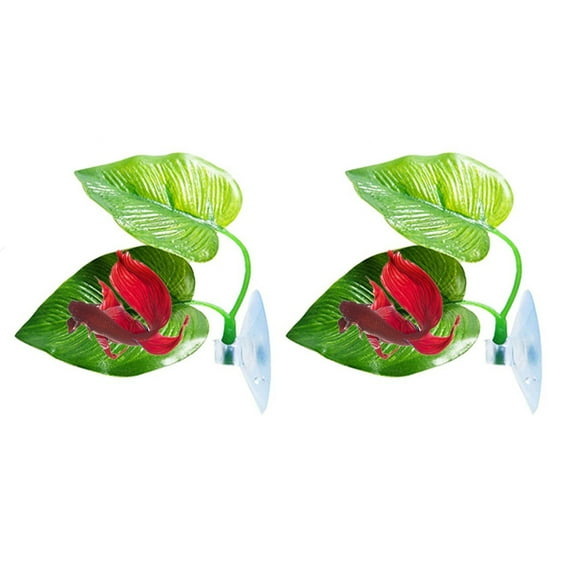 Necvior Betta Fish Leaf Pad Eco-Friendly Plastic Leaves Rest Area for Fish for Tank Simulating Natural Habitat Improves Betta fo